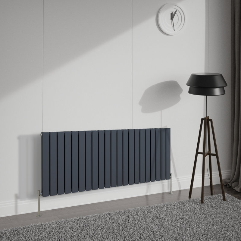 Shonda Horizontal Double Flat Panel Radiator, 60cm H x 142.8cm W, Anthracite
