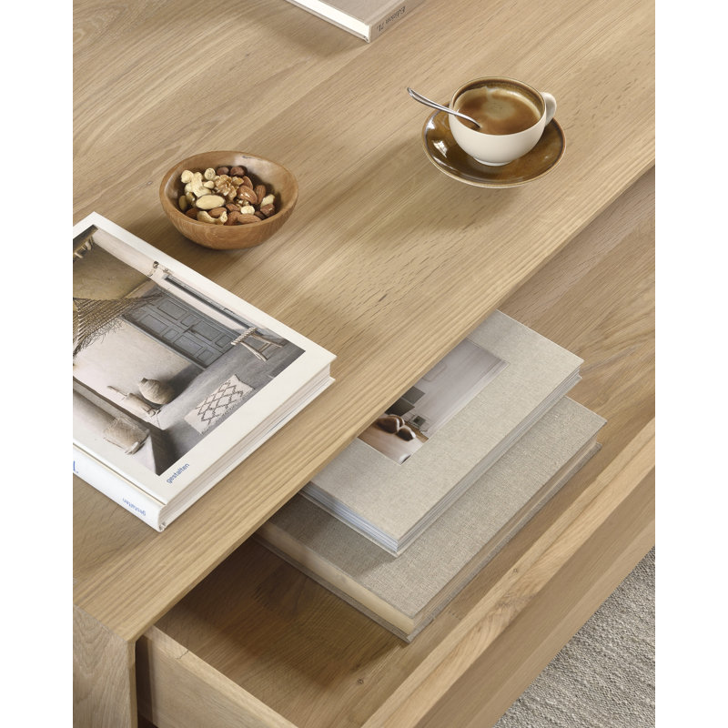 Nordic Solid Wood Coffee Table, 13.8" H x 47.2" L x 27.6" W