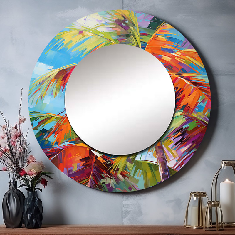 Miroir mural Popart Palm Trees II - Palms, 23 po x 23 po