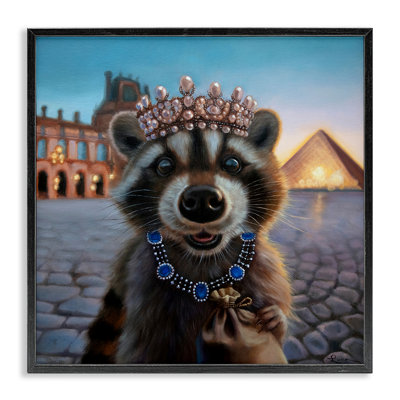 Estampe numérique Louvre Loot Raccoon, design par Lucia Heffernan