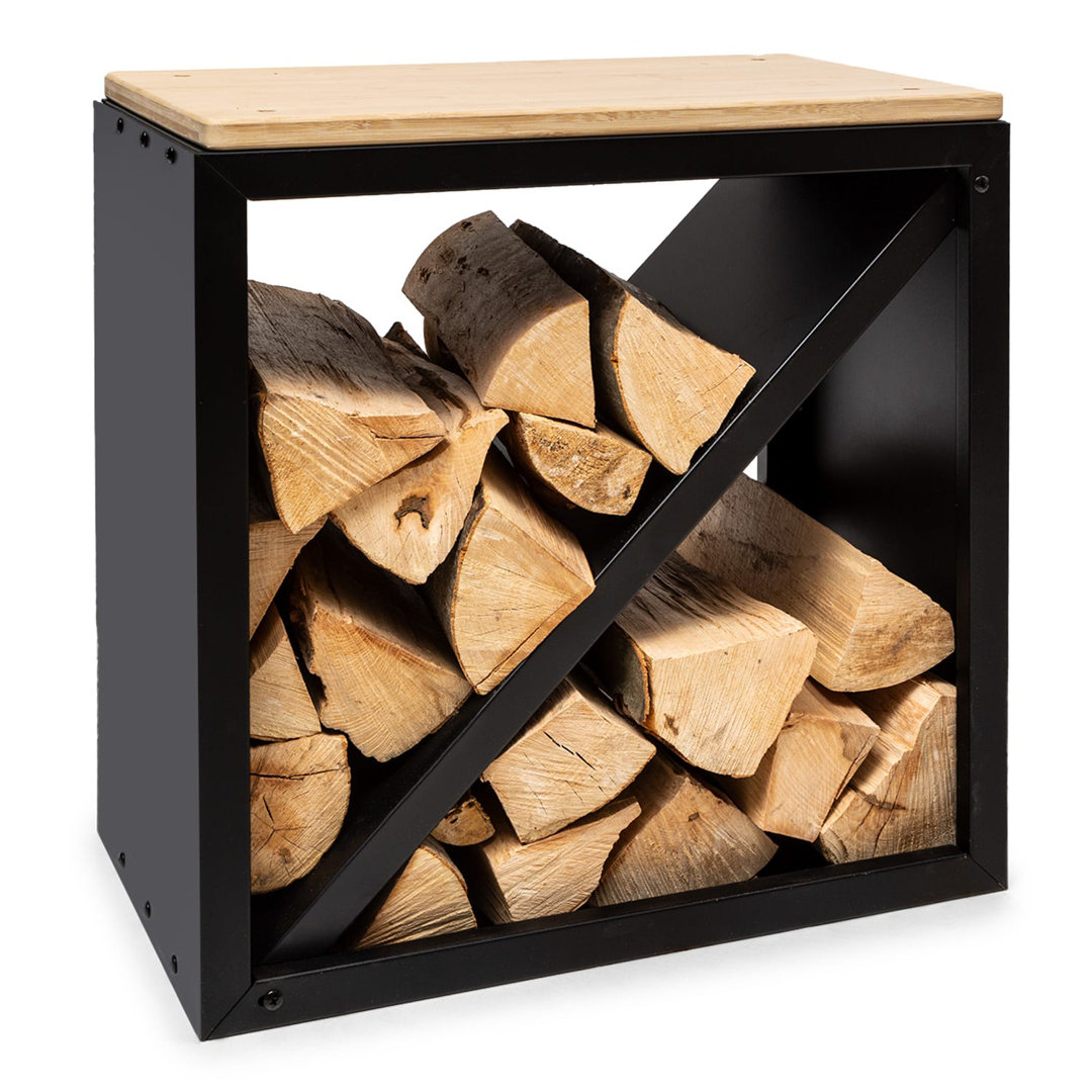 Kindlewood S Black Holzspeicher Sitzbank 57x56x36cm Bambus Zink