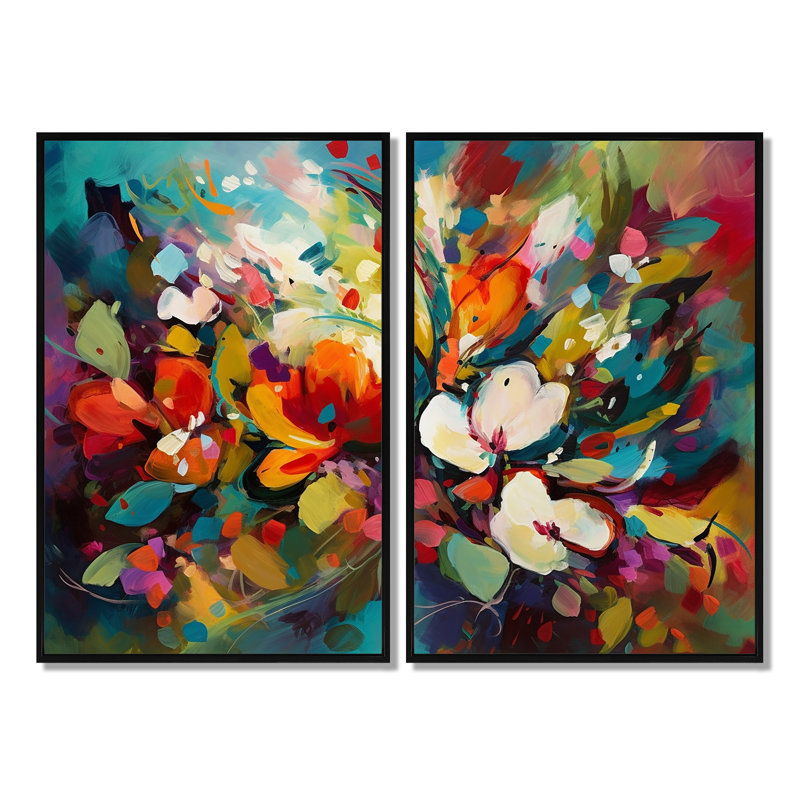 Thiele - Red Wall Art, Black, 36" H x 48" W, Floater Framed Print