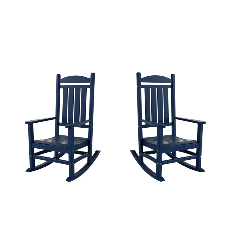 Chaise berçante d'extérieur en plastique Laguna, Bleu marine