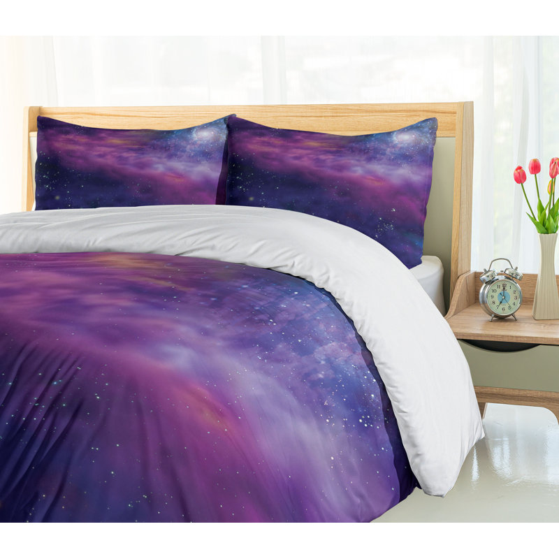 Outer Space Glam Polyester Abstract Duvet Cover, King