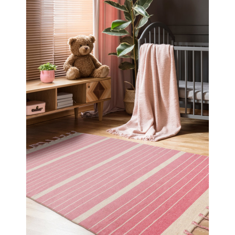Abisaid Cotton Striped Indoor Rug, Rectangle 8' x 10'