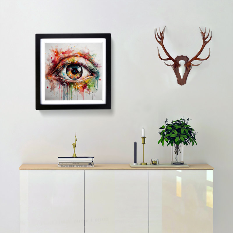 Single Picture Frame Print on Wood, Black