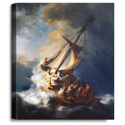 Reproduction d'art classique, "La tempête sur la mer de Galilée" par Rembrandt van Rijn