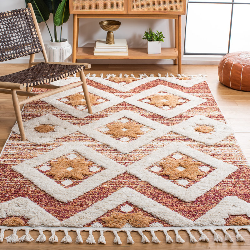 Evadale Tassel Shag Performance Southwestern Rug, Rectangle 5'3" x 7'6"