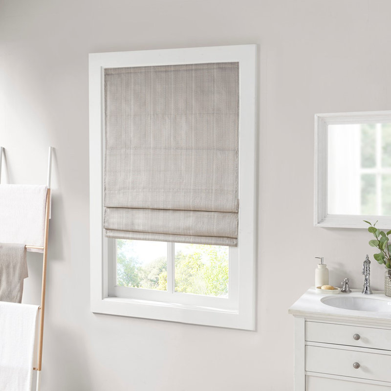 Store romain sans cordon obscurcissant Basketweave, Taupe, L 23 po x L 64 po