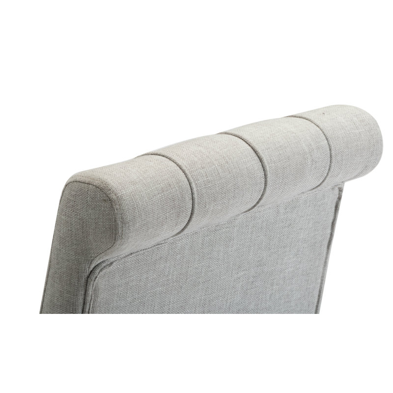 Laniya 20'' H Tufted Linen Upholstered Dining Chair, Gray, Brown