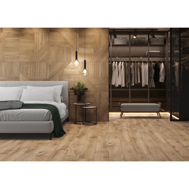 Carreau de porcelaine aspect bois 29,53 "x 29,53"