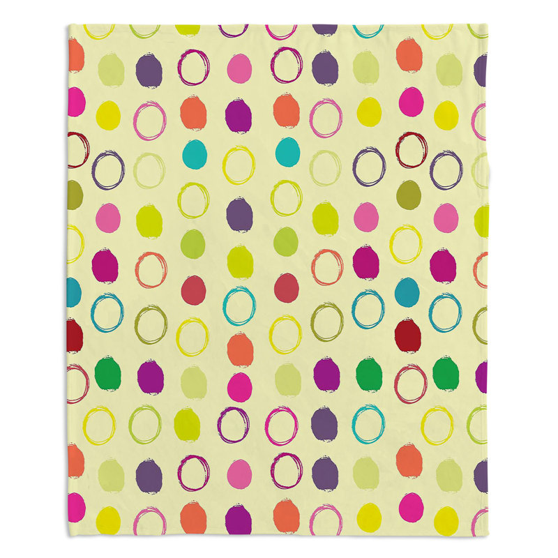  Couverture Circle Blunder II, 51 po x 60 po, Jaune