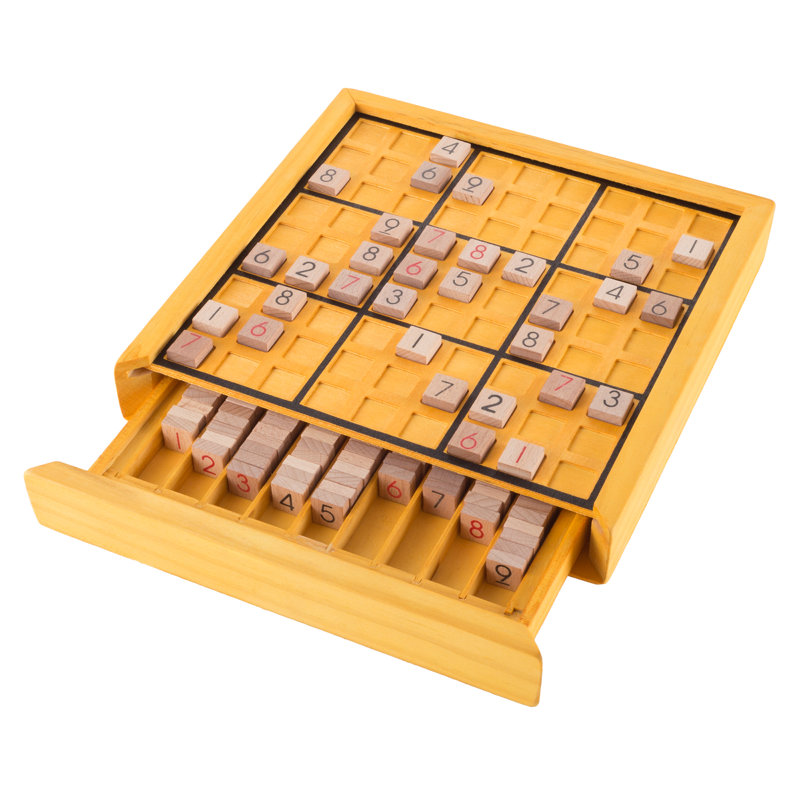 Ensemble de jeu de panneaux sudoku en bois