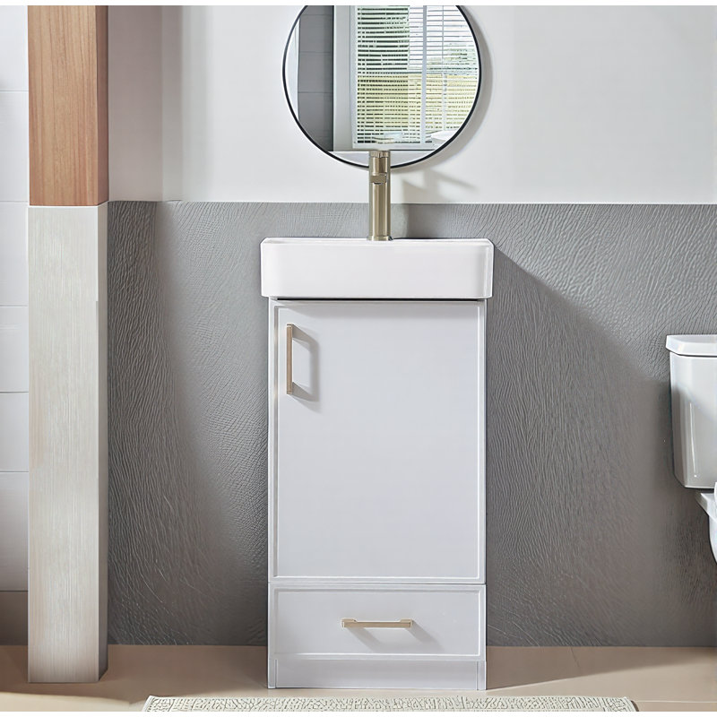 Ensemble de meuble-lavabo simple 18 po Modern, Blanc