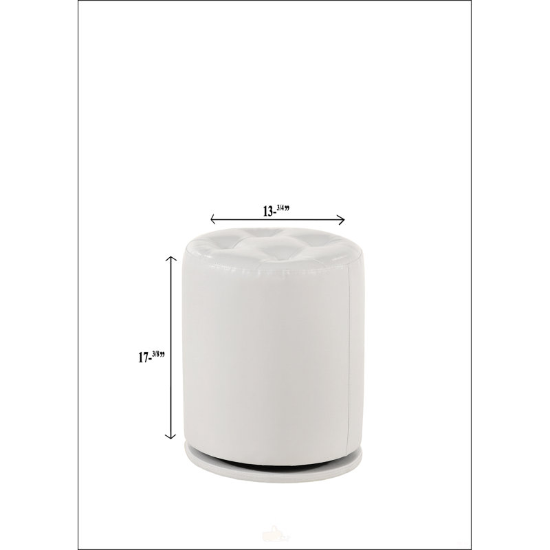 Tabouret de coiffeuse pivotant rembourré Glam, Blanc