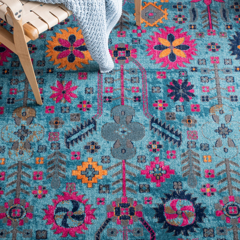 Tapis oriental bleu / brun Villanova, Rectangle 9 pi x 12 pi