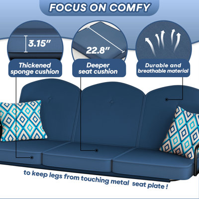 800lbs Outdoor Porch Patio Swing With Canopy