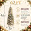 Pre-Lit Slim Artificial Christmas Tree- Warm White LEDs, Full Branch Tips, 9 Light Modes, Snow-Flocked PVC Branches, Metal Stand, Space-Saving Pencil Tree, Christmas Decorations-53395628