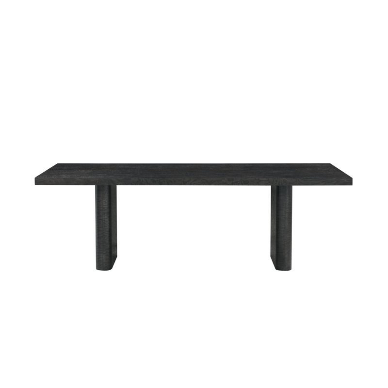 Kesden Solid Wood Dining Table, Silent Black