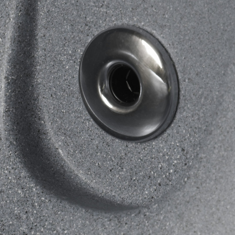 Gray Round 6-Person Polyethylene Hot Tub with 20 Jets
