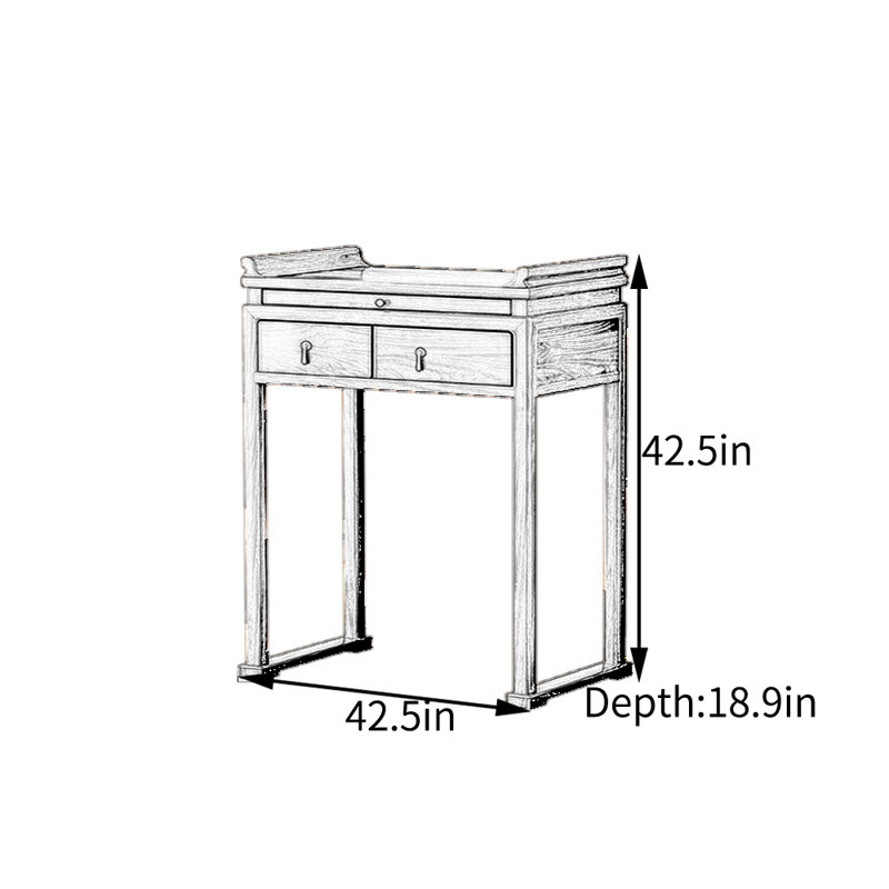 Black Walnut Console Table, 42.5" H x 42.5" W x 18.9" D