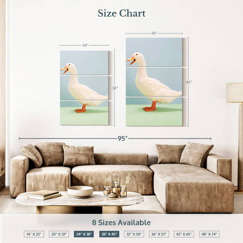 Brampt canard blanc, H 38 po x l 24 po