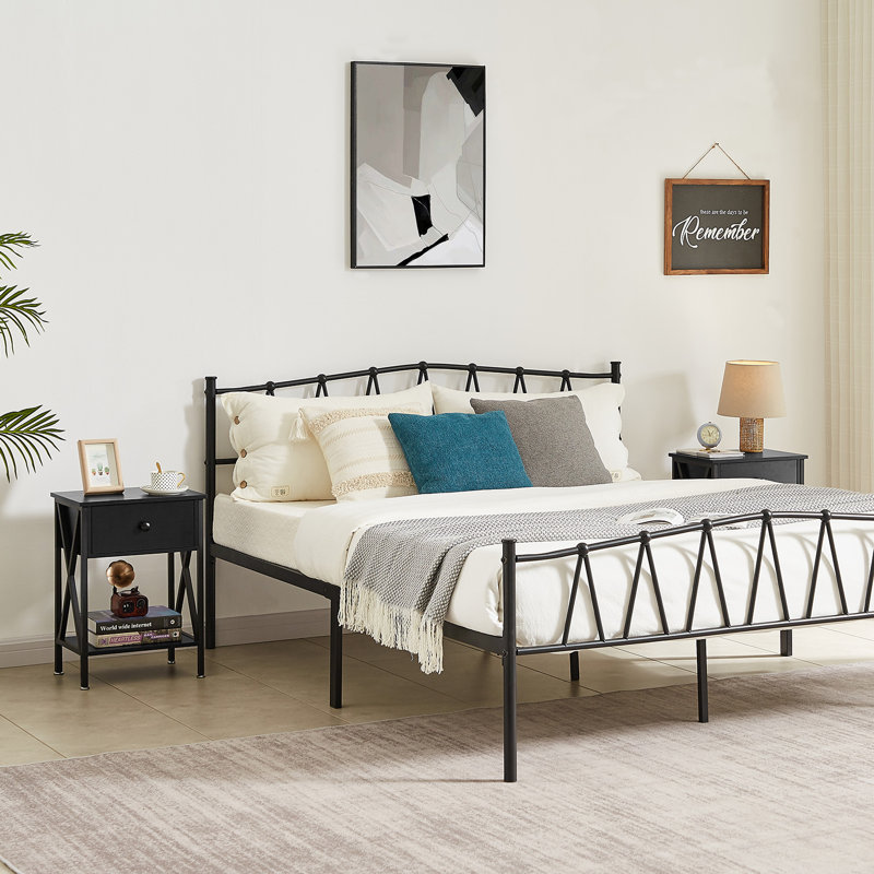 Schreffler End Table with Storage, Black
