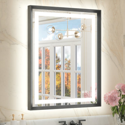 Dineen Front and Backlit LED Tempered Glass Vanity Mirror