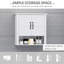 Armoire à pharmacie, armoire murale de salle de bain à 3 niveaux avec tablette réglable et 2 portes, armoire de salle de bain pour salle de bain