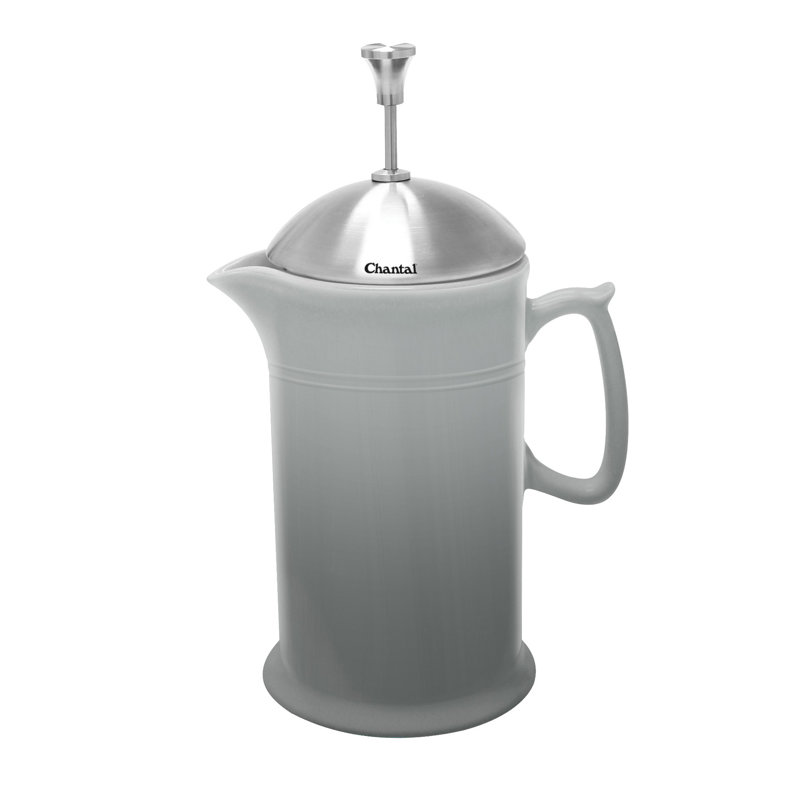 Chantal 4-Cup French Press Coffee Maker, Fade Gray