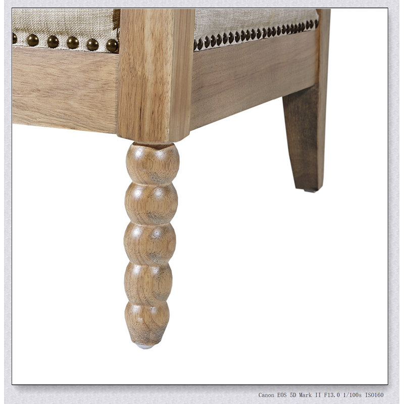 Chaise avec accoudoirs d'appoint, Polyester chêne chameau