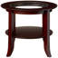Élégante table de bout en acajou avec plateau et tablette en verre, ajout parfait à la décoration intérieure