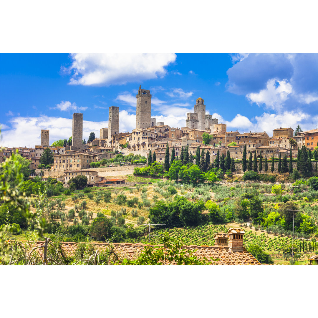 San Gimignano, Toskana, Italien von Freeartist - Leinwandbild