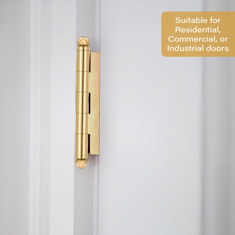 10'' x 10'' Solid Brass Traditional Hinge, Unlacquered Brass, 2.5" H x 2" W