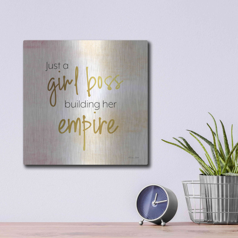 «Girl Boss» par Susan Ball, art mural en métal, 24 po x 24 po, H 12 po x l 12 po