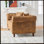 Canapé en tissu 63 po Chesterfield ,Tech, canapé à accoudoirs roulés en tissu High-Tech, canapé rembourré de style Mid-Century, canapé 2 places pour salon, bureau, appartement, brun