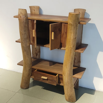 Mid-Century Style  Solid Wood Entryway Cabinet