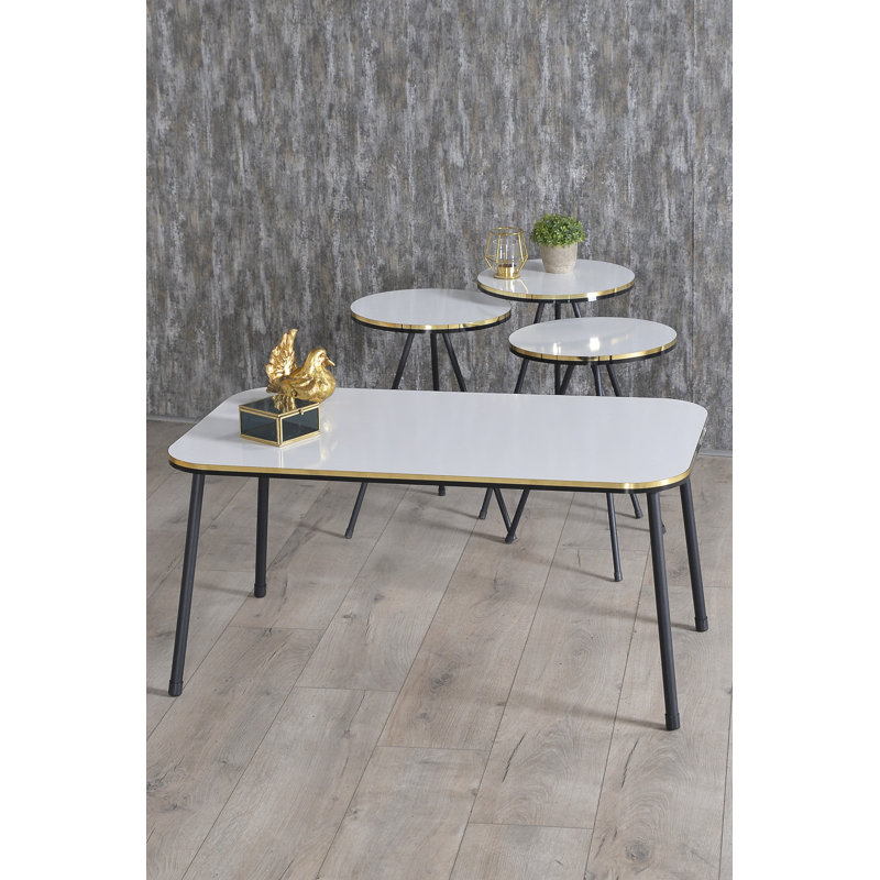 Aryana Living Room Table Set, White