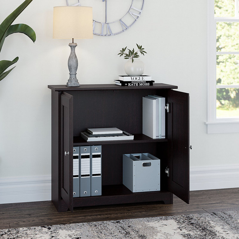 Huckins 2 - Shelf Storage Cabinet, Espresso Oak