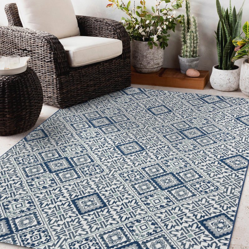 Palantoni Chequered Indoor / Outdoor Area Rug, Rectangle 120 x 170cm