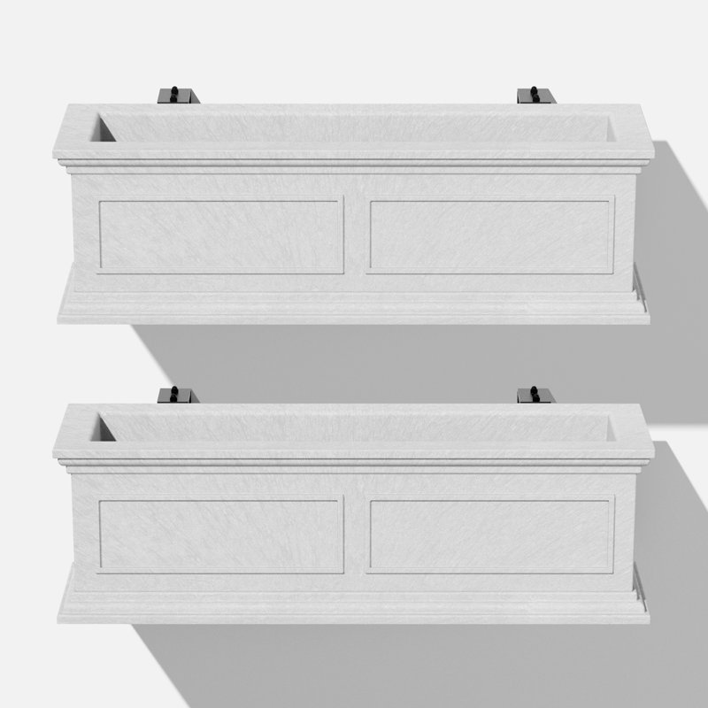 Abram Railing Planter, Gray, 2