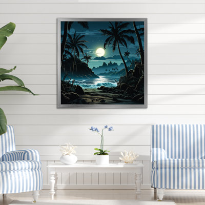 Tempête tropicale clair de lune I - art mural côtier tropical