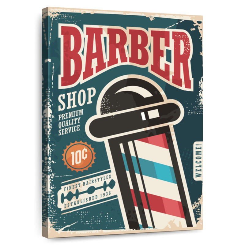 Barber Poster, 39" H x 26" W
