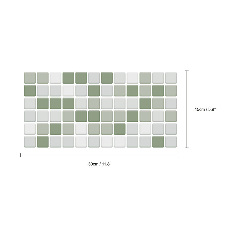Montel Glitter Mosaic 3D Sticker Tile 30 x 15cm, Green
