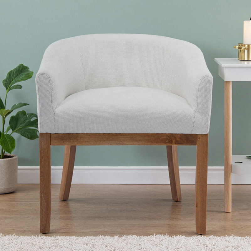 Chaise demi-tonneau Mid-Century, Beige