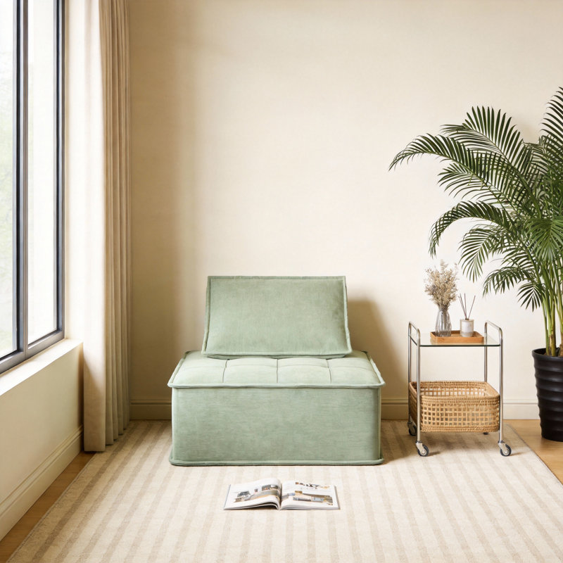 1 Seater Linen Blend Sofa, Green