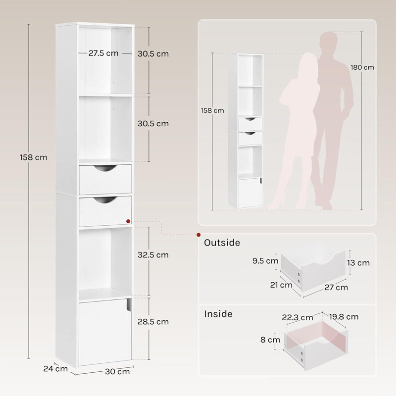 157.5cm H x 30cm W Standard Bookcase
