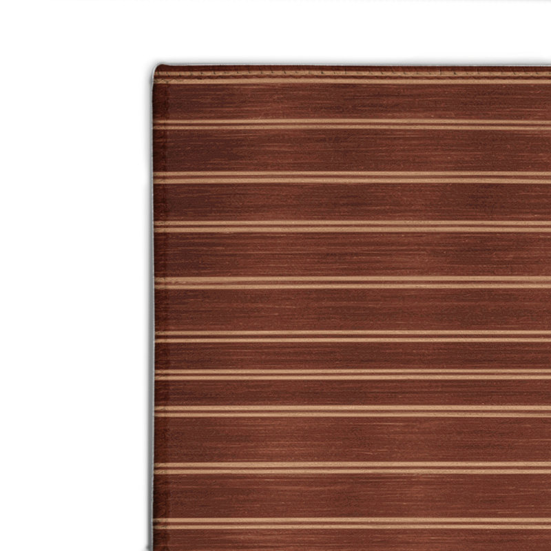 Tapis intérieur / extérieur brun HorizontalStripes, Rectangulaire 2 pi x 3 pi