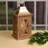 Natural with Copper Roof Wooden Lantern with Battery Operated Candle