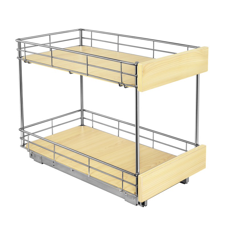 LYNK PROFESSIONAL SELECT Pull Out Cabinet Organizer (2 Tier) Slide Out Drawers for Kitchen, Wood, 11" W